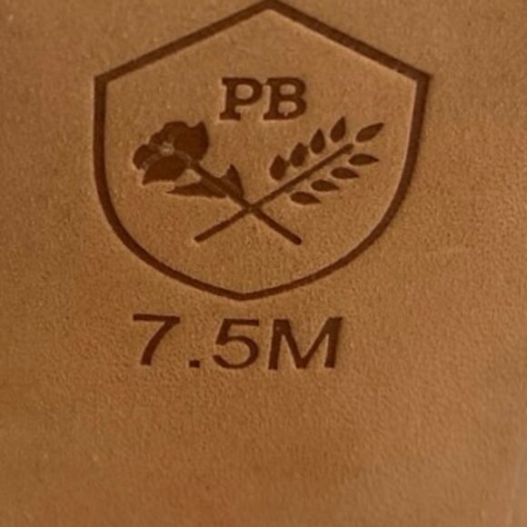 Poppy Barley Womens Brown Tan leather Open Toe Block Heels Slingback Sandals 7.5 - Picture 5 of 6